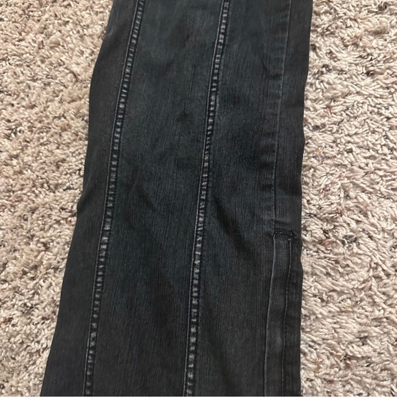 Y2K Express Mid Rise Black Whiskered Bootcut Jeans Women’s Size 14 Zipper Leg - Picture 10 of 16